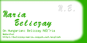 maria beliczay business card